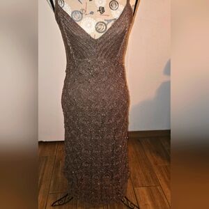 Elegant Brown Lace Dress